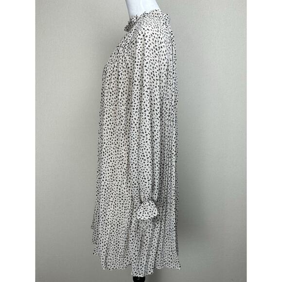 Women’s MIDI Dress Sz M Long Sleeves 100% Polyester Lined Accordion Pleats - Picture 11 of 16